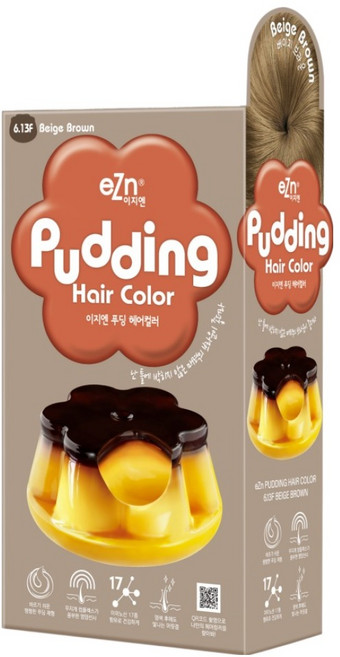 eZn NEW 이지엔 푸딩 셀프 염색약 6.13 140ml, 베이지브라운, 1개
