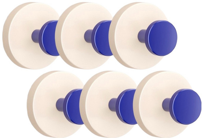 셀렉투유 다용도 초강력 흡착 후크 무타공 원형 걸이, 블루, 6개