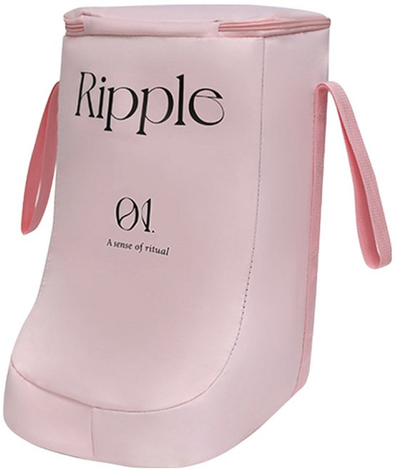 EACHY 裏序 居家SPA保養靴子款泡腳桶/便攜折疊泡腳袋/保溫足浴桶/洗腳盆/沐足袋 加高43cm, 1個, 玫瑰粉