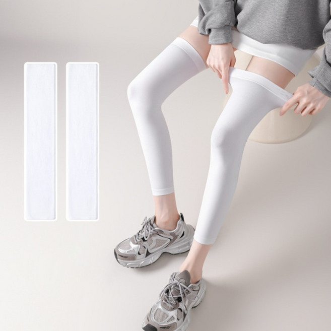 쿠말 냉감 다리 레그 토시 양쪽착용세트, 화이트, 1세트