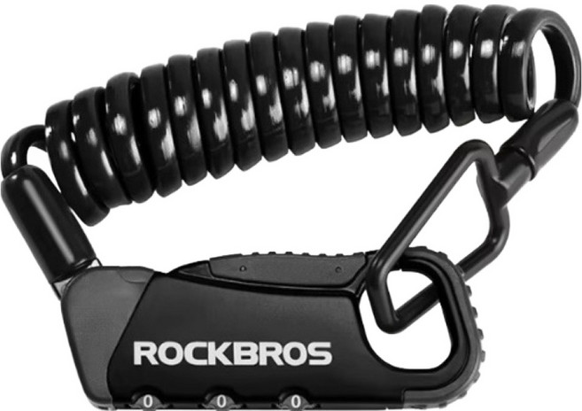 ROCKBROS 洛克兄弟 輕巧質感密碼鎖, 1個, 亮灰黑
