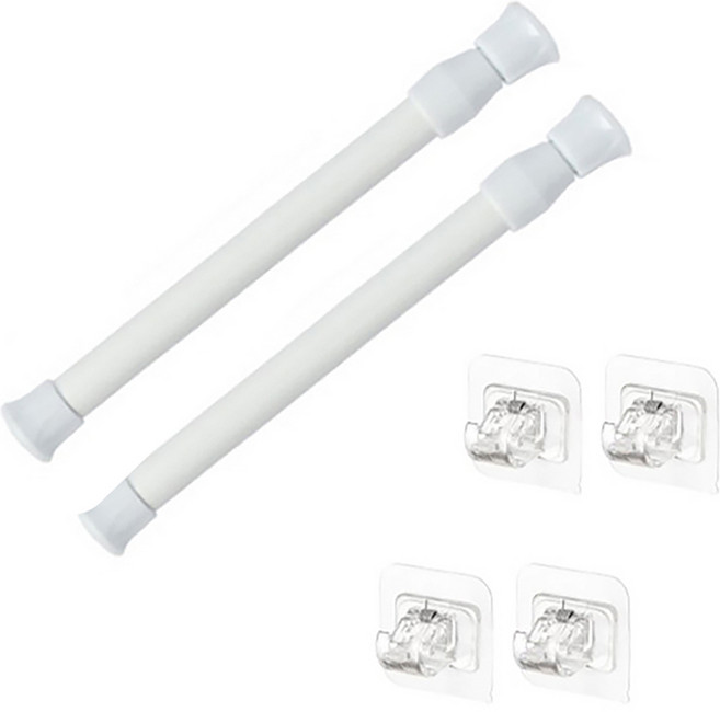 셀렉투유 다용도 미니 행거 4p + 길이 조절 압축봉 2p 세트, 화이트