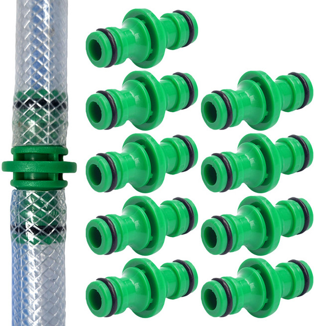 길그리 일자형 양방향 호스 연결구, 10개, 그린