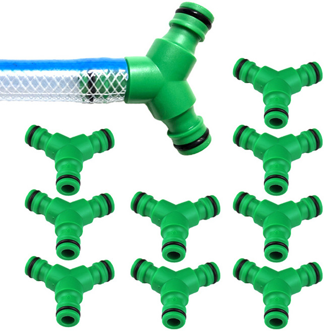 길그리 3구 Y자 호스 분배기 연결구, 그린, 10개