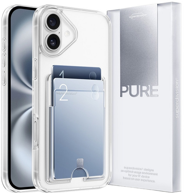 슈퍼디비전 퓨어 클리어 카드 휴대폰 케이스