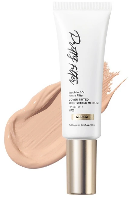 터치인솔 프리티필터 커버 틴티드 모이스처라이저 SPF30 PA++, P02 23호 미디엄, 40ml, 1개 - 쿠팡