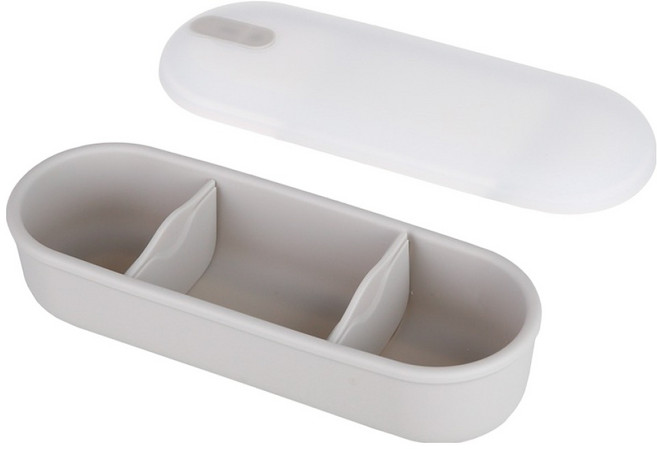 플라라 실리콘 도시락통 나눔형, 라이트그레이, 1개