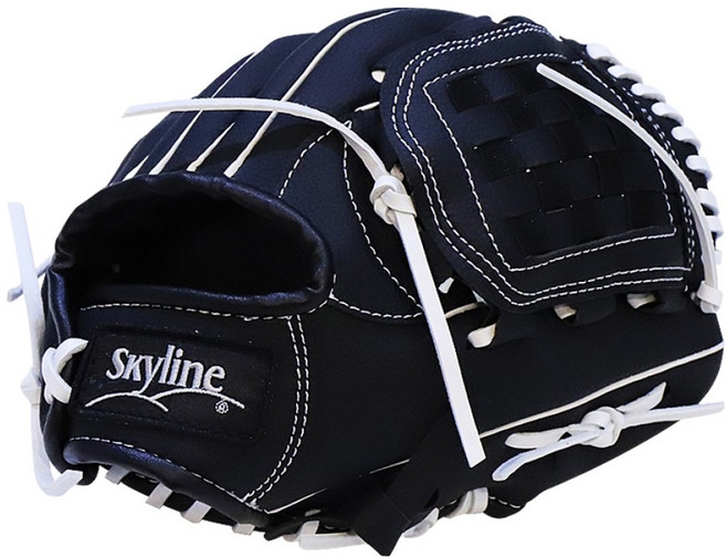 스카이라인 합성피혁 야구 글러브 우투용 SG-105, 블랙, 1개