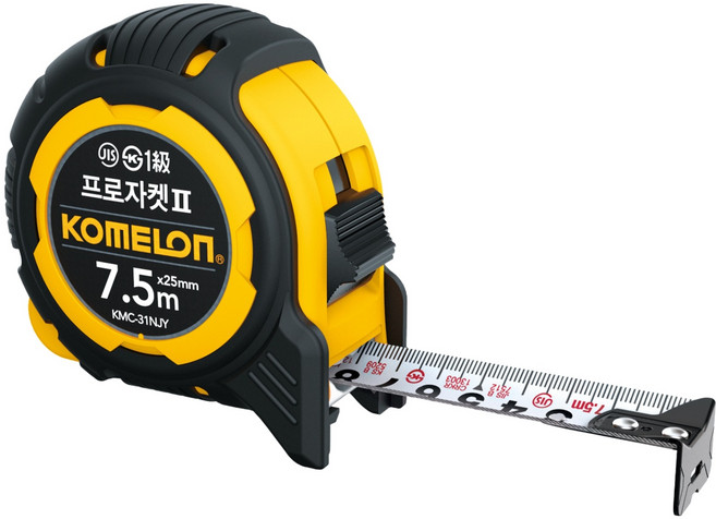 코메론 프로자켓2 줄자 7.5m x 25mm KMC-31NJY, 1개