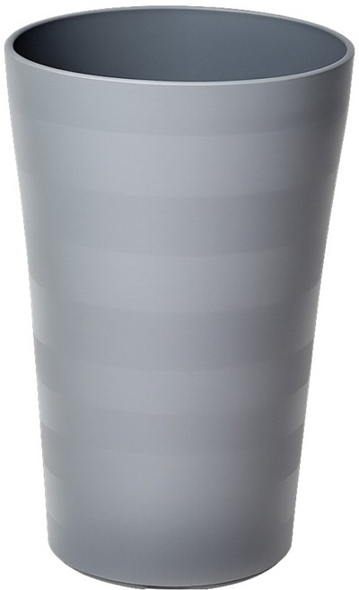 식스파머스 튼튼한 투톤 무늬 원형 화분 2호, 2 그레이, 1개