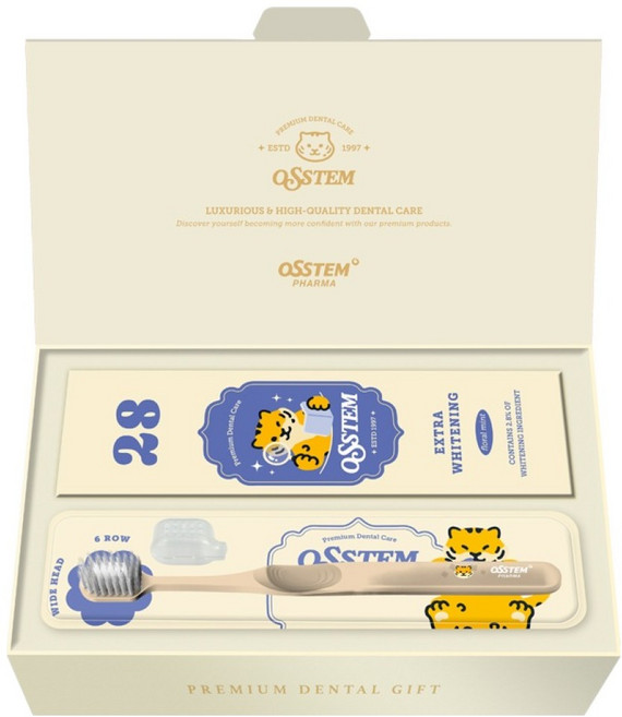 오스템파마 덴탈 28 치아미백제 + 칫솔 세트 130g, 1세트