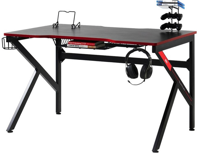 에이픽스 스토리지 1인용 컴퓨터 게이밍 데스크 GD001, 블랙