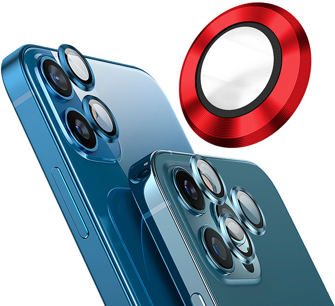 YADI 亞第 藍寶石 手機鏡頭保護貼 GC4S-IP12-M-11-20-2R 紅色, 1個