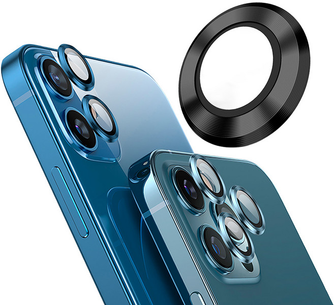 YADI 亞第 藍寶石 手機鏡頭保護貼 GC4S-IP12-M-11-20-2K 黑色, 1個