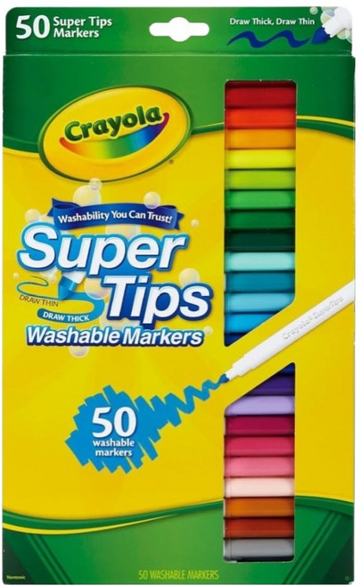 Crayola 繪兒樂 可水洗細桿彩色筆, 50色, 1組