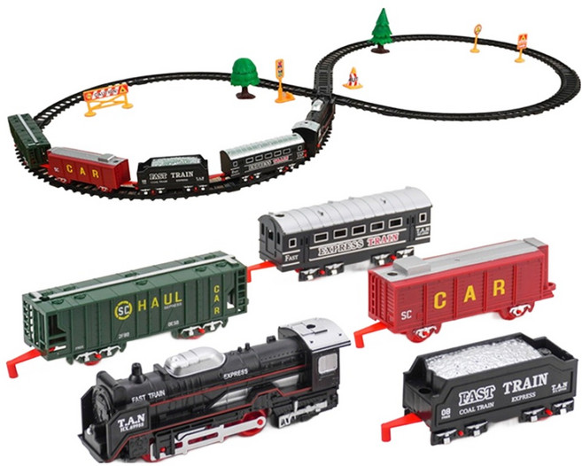 JIN HONG XIN TOYS 5節式8字軌道電動小火車 3307, 1套, 多色