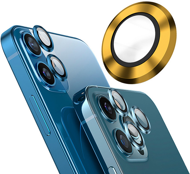 YADI 亞第 藍寶石 手機鏡頭保護貼 GC4S-IP12PM-20-3GD 金色, 1個