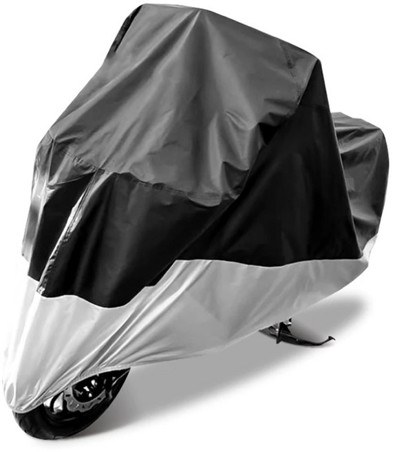 小麥購物防水摩托車罩 L4423 340g, 黑色 + 銀色