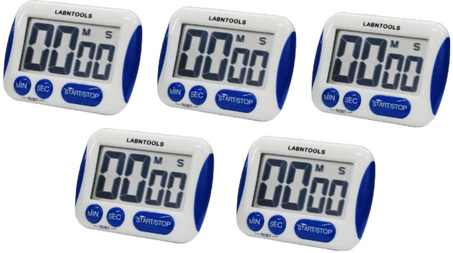 랩앤툴스 디지털 타이머 LT-291, 블루, 5개