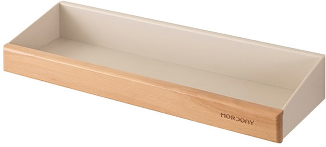 SHCJ 生活采家 免打孔櫸木收納置物架/瓶罐架/壁掛架, 原木色, 1層