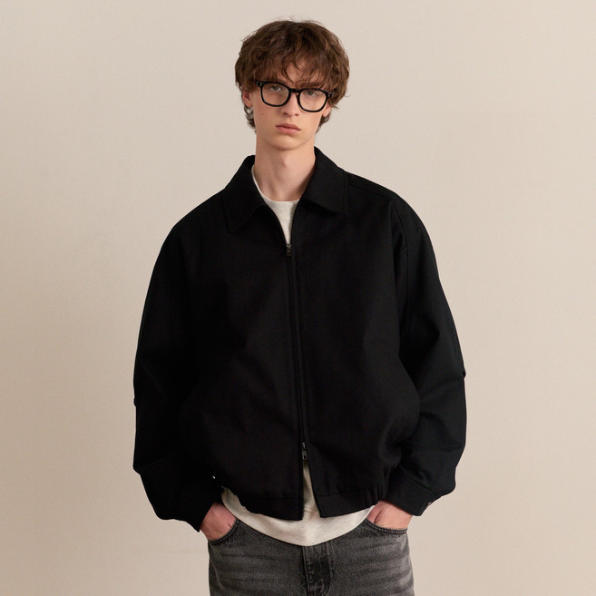 MIND BRIDGE 男士牛津拉鍊布勞森棉質夾克 MZJP6151