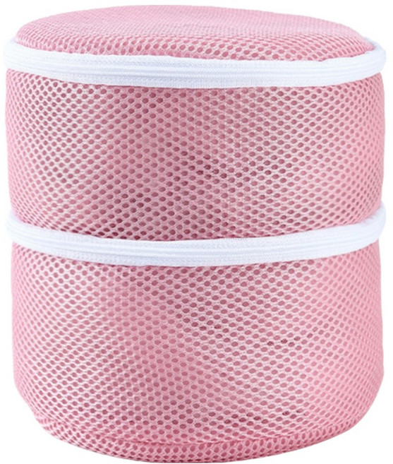로이홈 2단 원형 속옷 브래지어 세탁망 17cm, 핑크, 1개