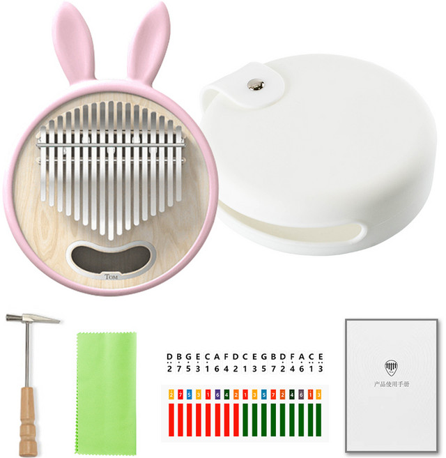 톰 캐릭터 올솔리드 17음계 카림바 전용 케이스 세트 TK-C1 RB(토끼), TK-C1-RB(토끼), 1개