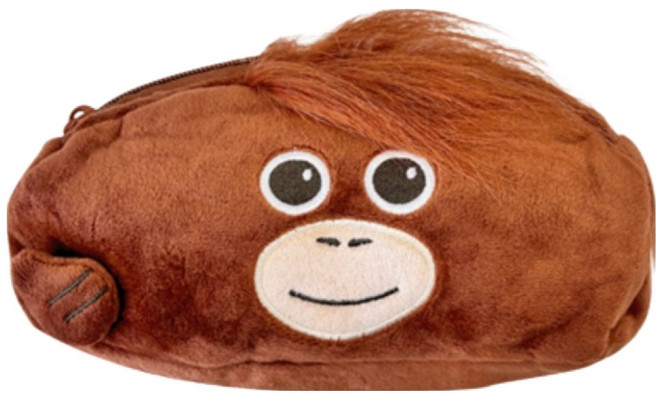 데미무드 펜잡는 오숭이 필통, 브라운, 1개