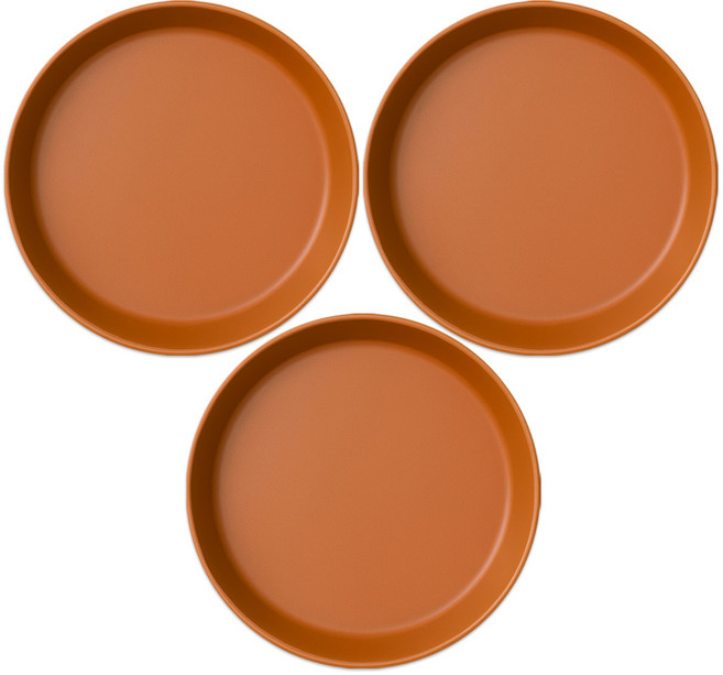 식스파머스 튼튼한 원형 화분 받침, 토기색, 3개