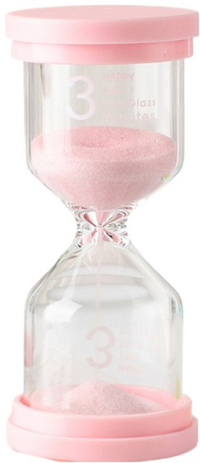 힘룸 심플한 3분 모래시계 9.8 x 4.5 cm, 핑크