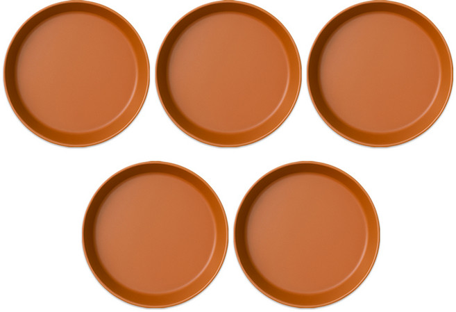 식스파머스 튼튼한 원형 화분 받침, 토기색, 5개