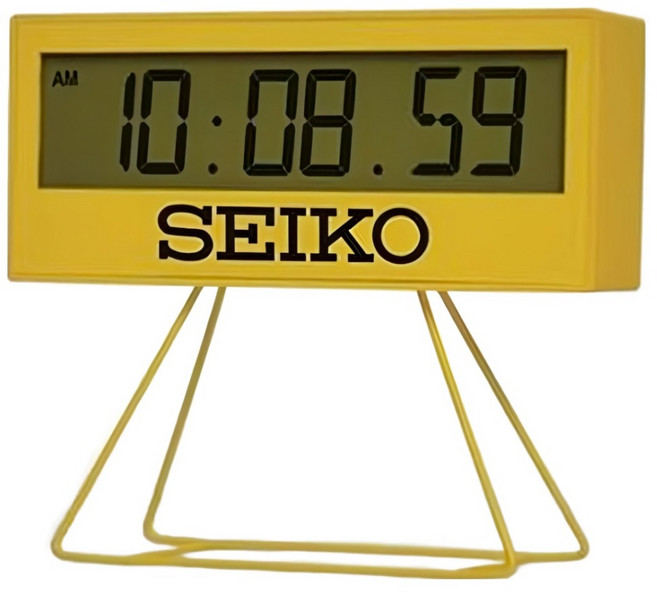 SEIKO 精工 立式計時器電子顯示鬧鐘 按鈕式貪睡鍵/夜燈 QHL083Y, 黃色