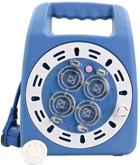 러그 박스 베이직 캡형 케이블 릴선 4구 LUG-G15MP, 20m, 인디블루, 1개