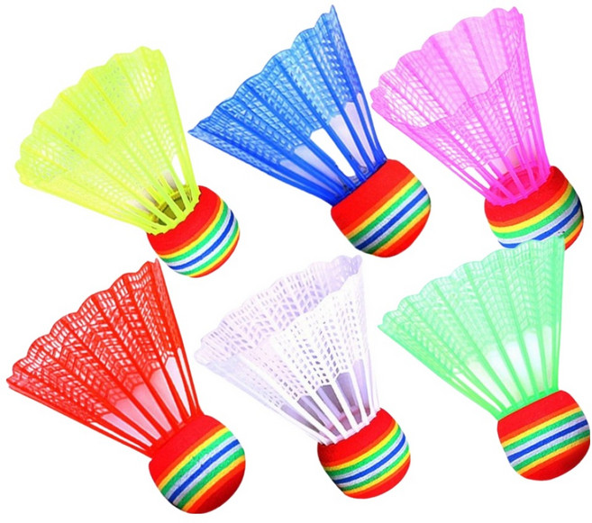 마샤투 레인보우 나일론 셔틀콕 6종 세트, 혼합색상, 1세트