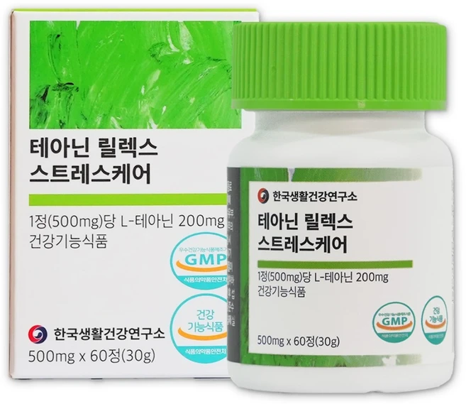 한국생활건강연구소 테아닌 릴렉스 스트레스케어 30g, 1개, 60정 - 쿠팡