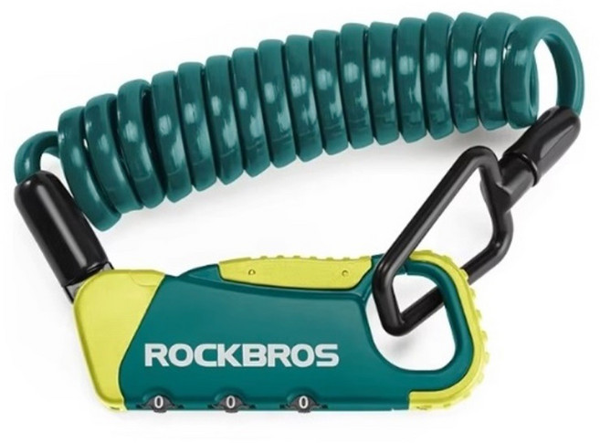 ROCKBROS 洛克兄弟 輕巧質感密碼鎖, 1個, 豔藍草綠