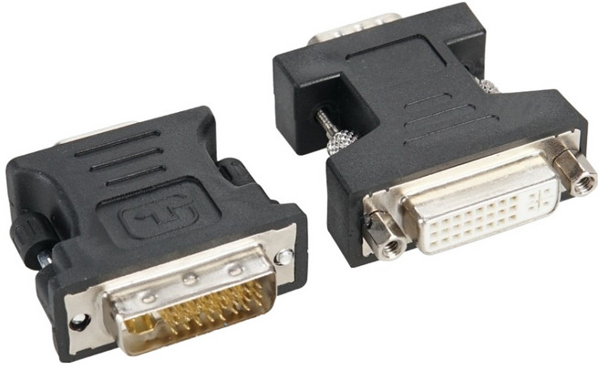 컴스 DVI F to VGA M + VGA F to DVI M 변환젠더 세트, 1개, CP006