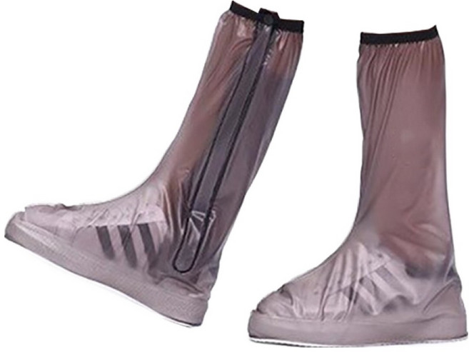 小麥購物 高筒隱藏式拉鍊全方位防雨鞋套 L4424, 咖啡色