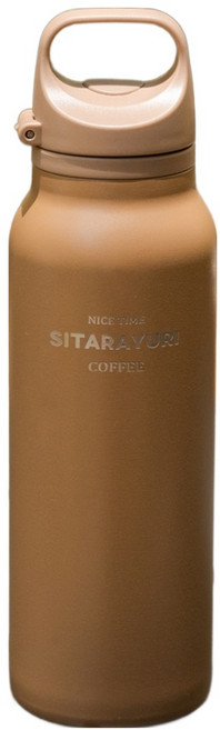 Sitarayuri 一鍵彈蓋運動保溫壺, 1個, 600ml, 咖啡色