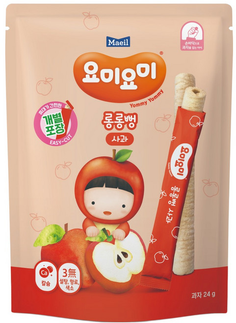Maeil 每日乳業 Yommy Yommy 米棒棒, 1袋, 蘋果, 24g