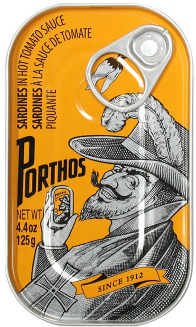 PORTHOS 葡國老人牌 辣味番茄醬沙丁魚罐頭, 1個, 125g