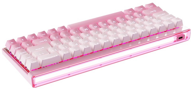 PREFLOW MCHOSE 有線 8K 快速觸發 磁軸 無數字鍵盤, 蜜桃色, 快銀, Ace68 Air