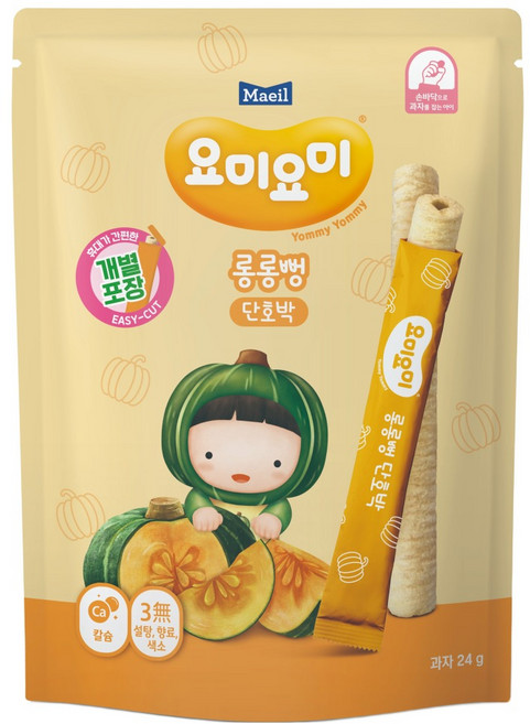 Maeil 每日乳業 Yommy Yommy 米棒棒, 1袋, 南瓜, 24g