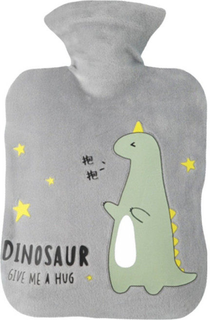HOME GYM CLUB 居家健身 絨毛熱水袋 灰色恐龍 31.6 x 19.6cm 2L, 1個