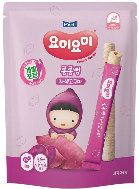 Maeil 每日乳業 Yommy Yommy 米棒棒, 1袋, 紫薯, 24g