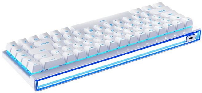 프리플로우 MCHOSE 유선 8K 래피드트리거 자석축 텐키리스 키보드, 화이트, Ace68 Air, 퀵실버