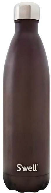 S'well Wood Burlwood 時尚不鏽鋼保冷保溫瓶 25oz, 1個, 750ml, 深棕色