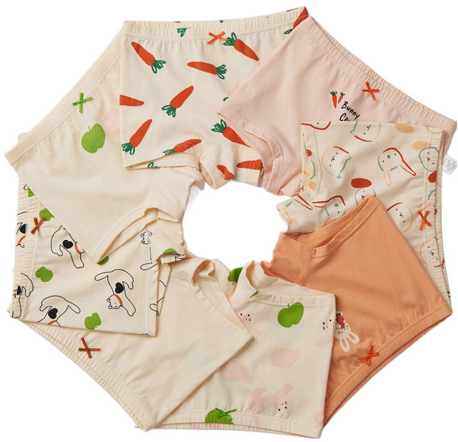 스콕스 여아용 학생 사각 드로즈 팬티 8종 세트