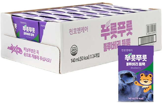 천호엔케어 푸릇푸릇 블루베리 듬뿍 어린이 주스, 140ml, 24개