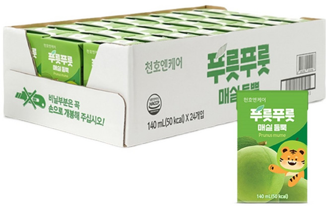 천호엔케어 푸릇푸릇 매실 듬뿍 어린이 주스, 140ml, 24개